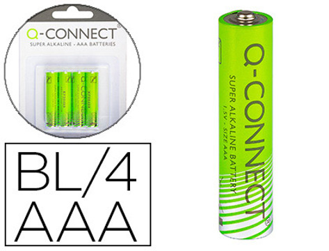 Pilha Q-connect Alcalina AAA Blister com 4 Unidades