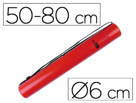 Tubo Porta Desenhos Extensível 80 cm Vermelho