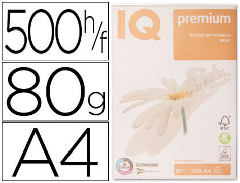 Papel Fotocopia Iq Premium Din A4 80 gr Pack de 500 Folhas