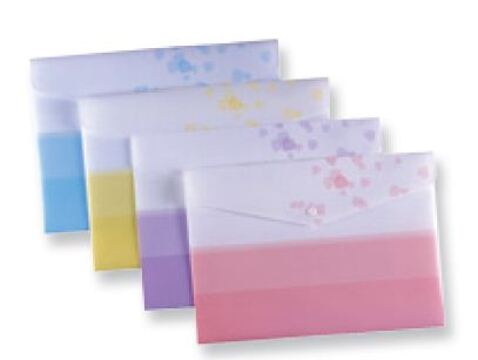 Envelopes Plástico A4 com Fecho de Mola Rosa
