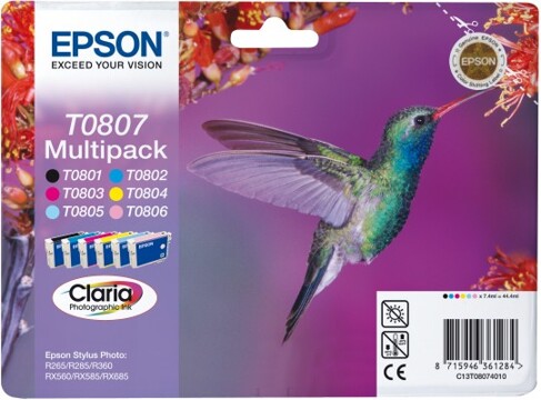 Tinteiro Epson Pack 6 Cores T0807