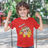 Camisola de Manga Curta Infantil Super Mario Bowser Text Vermelho 9-11 Anos