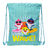 Saco Mochila com Cordas Baby Shark Surfing Azul Branco 26 X 34 X 1 cm