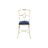 Cadeira de Sala de Jantar Dkd Home Decor Azul Dourado Poliéster Latão (45 X 42 X 88,5 cm)