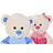 Urso de Peluche Dkd Home Decor Bege Azul Cor de Rosa Poliéster Infantil Urso (2 Unidades)