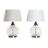 Lâmpada de Mesa Home Esprit Branco Bege Metal Cristal 38 X 38 X 54 cm (2 Unidades)