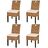 Cadeiras de Jantar, 4 Pcs, Vime Kubu e Madeira de Mangueira