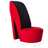 Cadeira Estilo Sapato de Salto Alto Veludo Vermelho