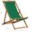 Cadeira de praia dobrável madeira de teca maciça verde
