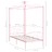 Estrutura de Cama com Dossel 90x200 cm Metal Cor-de-rosa
