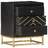 Mesa de cabeceira 40x30x50 cm mangueira maciça preto e dourado