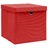 Caixas de arrumação com tampas 4 pcs 32x32x32cm tecido vermelho
