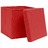 Caixas de arrumação com tampas 4 pcs 32x32x32cm tecido vermelho