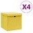 Caixas de Arrumação com Tampas 4 pcs 28x28x28 cm Amarelo