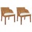 Cadeira Jantar C/ Almofadão 2 pcs Vime Natural Castanho-claro