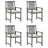 Cadeiras de Realizador com Almofadões 4 pcs Acácia Maciça Cinza