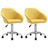 Cadeiras de Jantar Giratórias 2 pcs Tecido Amarelo