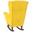 Cadeira Baloiço C/ Pernas em Madeira Seringueira Veludo Amarelo