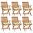 Cadeiras de Jardim Dobráveis C/ Almofadões 6 pcs Teca Maciça