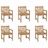 Cadeiras de Exterior 6 pcs Madeira de Teca Maciça
