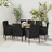 Conjunto de Jantar P/ Exterior Vime Pe Preto 9 pcs