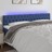 Cabeceira de Cama C/ Luzes LED Tecido 180x7x78/88 cm Azul