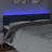Cabeceira de Cama C/ Luzes LED Tecido 200x7x78/88 cm Azul