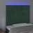 Cabeceira de Cama C/ LED Veludo 80x5x118/128 cm Verde-escuro