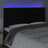 Cabeceira de Cama C/ Luzes LED Veludo 200x7x118/128 cm Preto