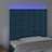 Cabeceira Cama C/ Luzes LED Veludo 90x5x118/128cm Azul-escuro
