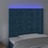 Cabeceira Cama C/ Luzes LED Veludo 100x5x118/128cm Azul-escuro