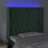 Cabeceira de Cama C/ LED Veludo 103x16x118/128 cm Verde-escuro