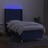 Cama Box Spring C/ Colchão e LED 90x190 cm Tecido Azul
