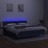Cama Box Spring C/ Colchão e LED 160x200 cm Tecido Azul