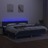 Cama Box Spring C/ Colchão e LED 200x200 cm Tecido Azul