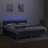 Cama Box Spring C/ Colchão e LED 180x200 cm Tecido Cinza-escuro