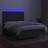 Cama Box Spring C/ Colchão e LED 140x200 cm Tecido Cinza-escuro