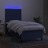 Cama Box Spring C/ Colchão e LED 100x200 cm Tecido Azul