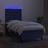 Cama Box Spring C/ Colchão e LED 90x200 cm Tecido Azul