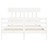 Estrutura de Cama com Cabeceira 140x190cm Madeira Maciça Branco