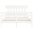 Estrutura de Cama com Cabeceira 120x200cm Madeira Maciça Branco