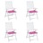 Almofadões P/ Cadeira 4pcs 40x40x3 cm Tecido Rosa