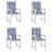 Almofadões Cadeira Encosto Baixo 4pcs Tecido Riscas Azul/branco