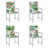 Almofadões para Cadeira de Encosto Baixo 4 pcs Tecido Multicor