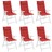 Almofadões P/ Cadeira Encosto Alto 6 pcs Tecido Oxford Vermelho