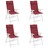 Almofadões P/ Cadeira Encosto Alto 4 pcs Oxford Vermelho Tinto
