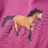 T-shirt Manga Comprida P/ Criança Estampa de Cavalo Cor Framboesa 140