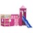Cama Alta para Criança com Torre 80x200 cm Pinho Maciço Rosa