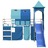 Cama Alta para Criança com Torre 90x200 cm Pinho Maciço Azul