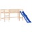 Cama Alta para Criança com Torre 90x190 cm Pinho Maciço Azul